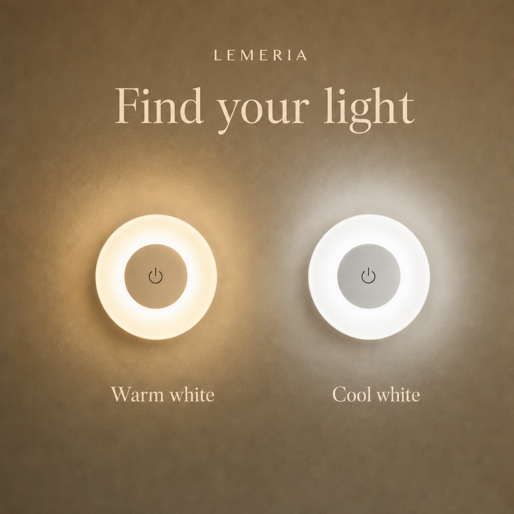 LumiBeam night light in warm white and cool white