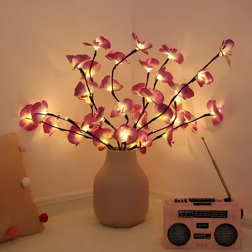 LED Lighted Branches 'NatureLight' - Battery Operated Willow, Olive, Rose & Orchid Light Branches - Bendable Decorative Twig Lights