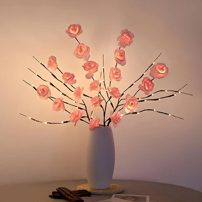 LED Lighted Branches 'NatureLight' - Battery Operated Willow, Olive, Rose & Orchid Light Branches - Bendable Decorative Twig Lights