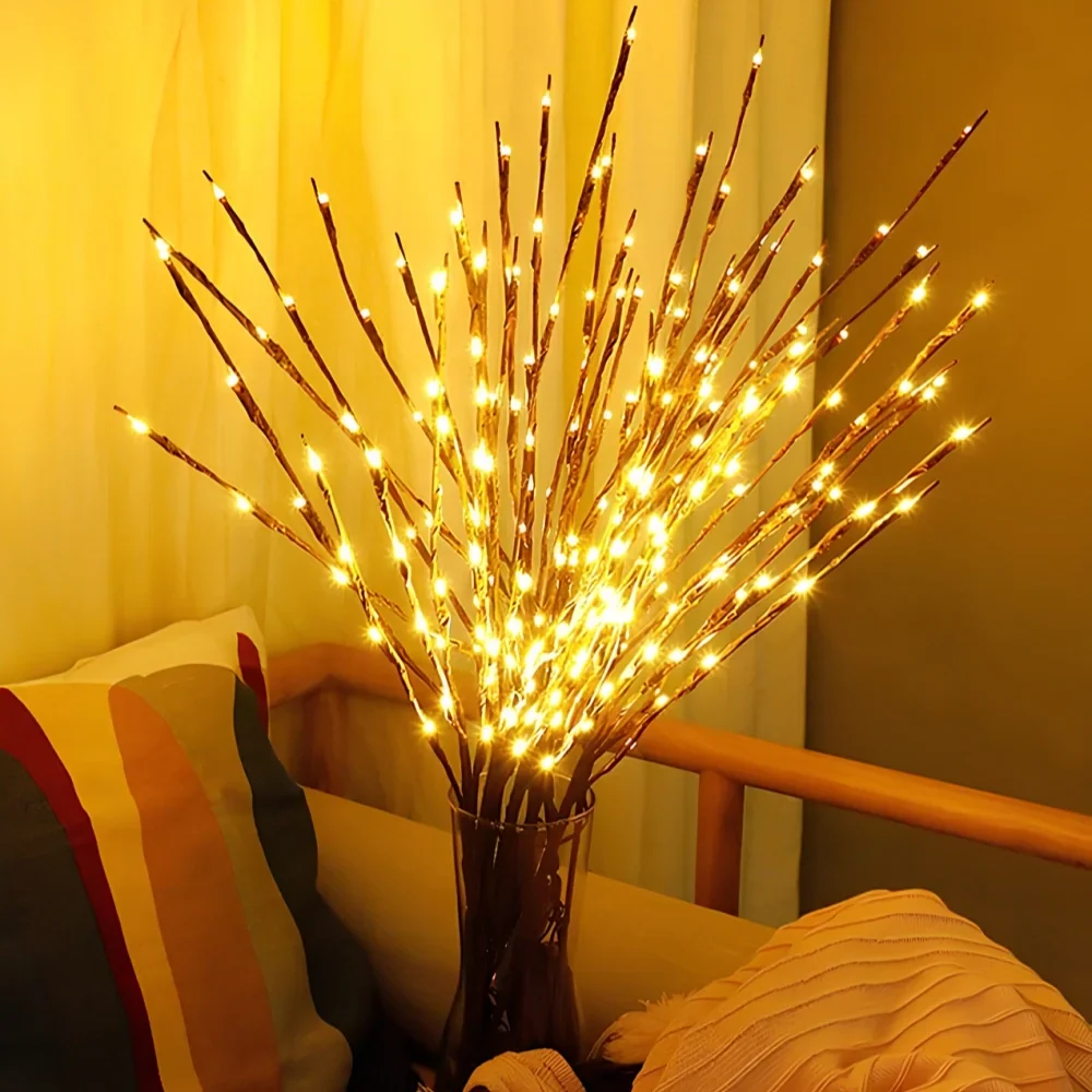 LED Lighted Branches 'NatureLight' - Battery Operated Willow, Olive, Rose & Orchid Light Branches - Bendable Decorative Twig Lights