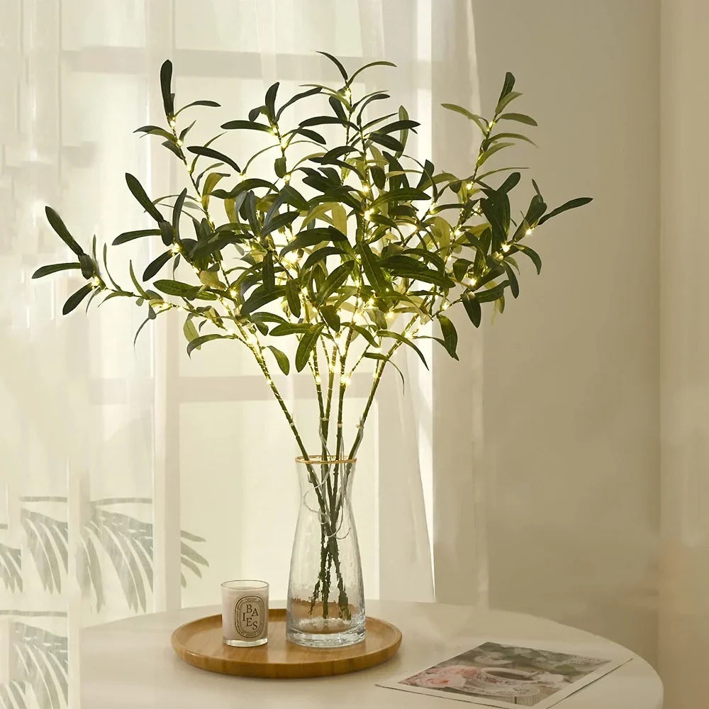 LED Lighted Branches 'NatureLight' - Battery Operated Willow, Olive, Rose & Orchid Light Branches - Bendable Decorative Twig Lights