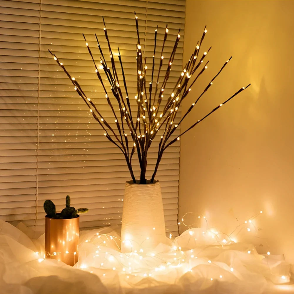 LED Lighted Branches 'NatureLight' - Battery Operated Willow, Olive, Rose & Orchid Light Branches - Bendable Decorative Twig Lights