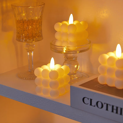 Flameless LED Candles Set 'CandleDream' - Realistic Flickering Battery Pillar Candles - Pumpkin, Melting & Rope Designs