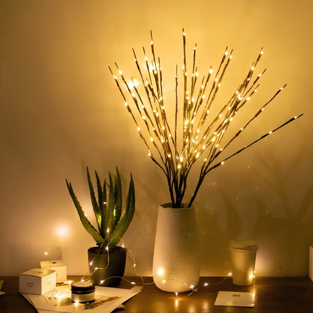 LED Lighted Branches 'NatureLight' - Battery Operated Willow, Olive, Rose & Orchid Light Branches - Bendable Decorative Twig Lights