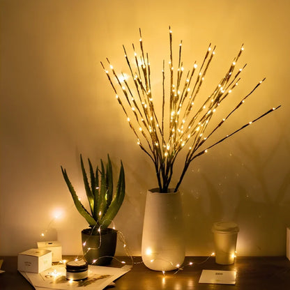 LED Lighted Branches 'NatureLight' - Battery Operated Willow, Olive, Rose & Orchid Light Branches - Bendable Decorative Twig Lights