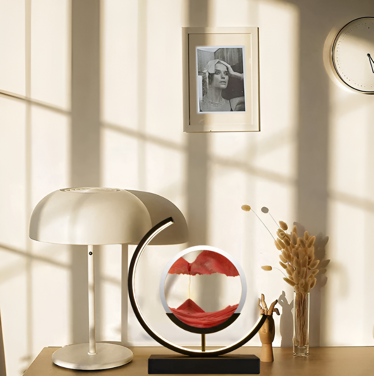 Moving Sand Art LED Table Lamp 'SandCalm' – Dimmable Ambient Mood Light