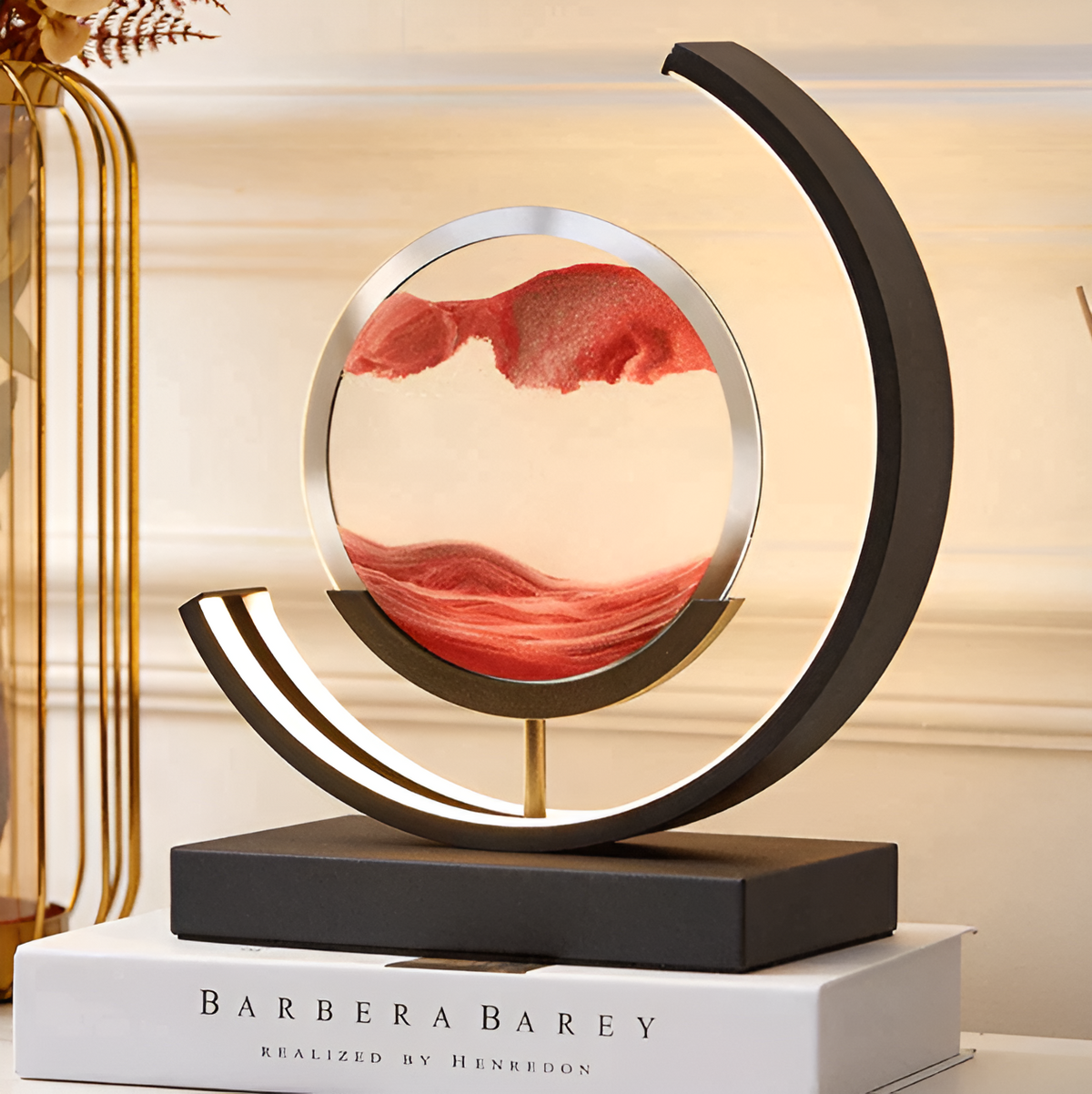 Moving Sand Art LED Table Lamp 'SandCalm' – Dimmable Ambient Mood Light