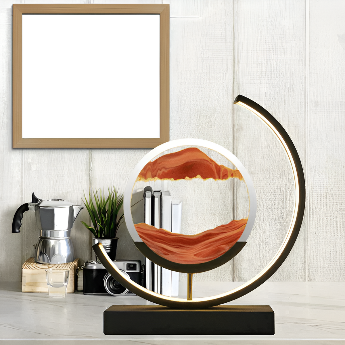 Moving Sand Art LED Table Lamp 'SandCalm' – Dimmable Ambient Mood Light