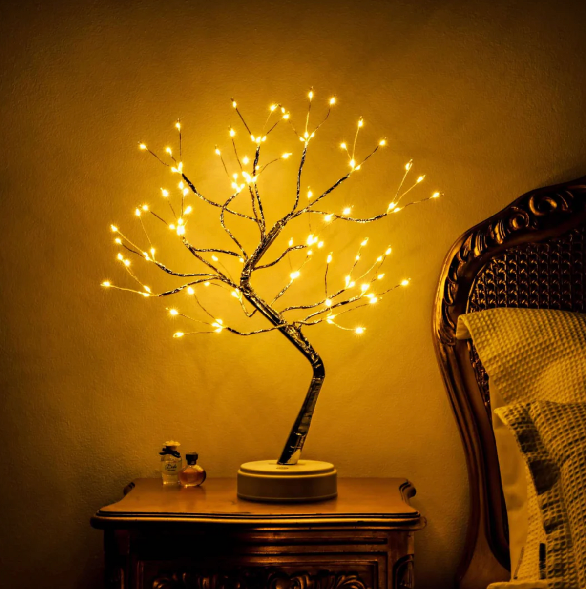 Rechargeable Cordless LED Tree Table Lamp 'GlowTree' – Dimmable Bedside & Mood Light