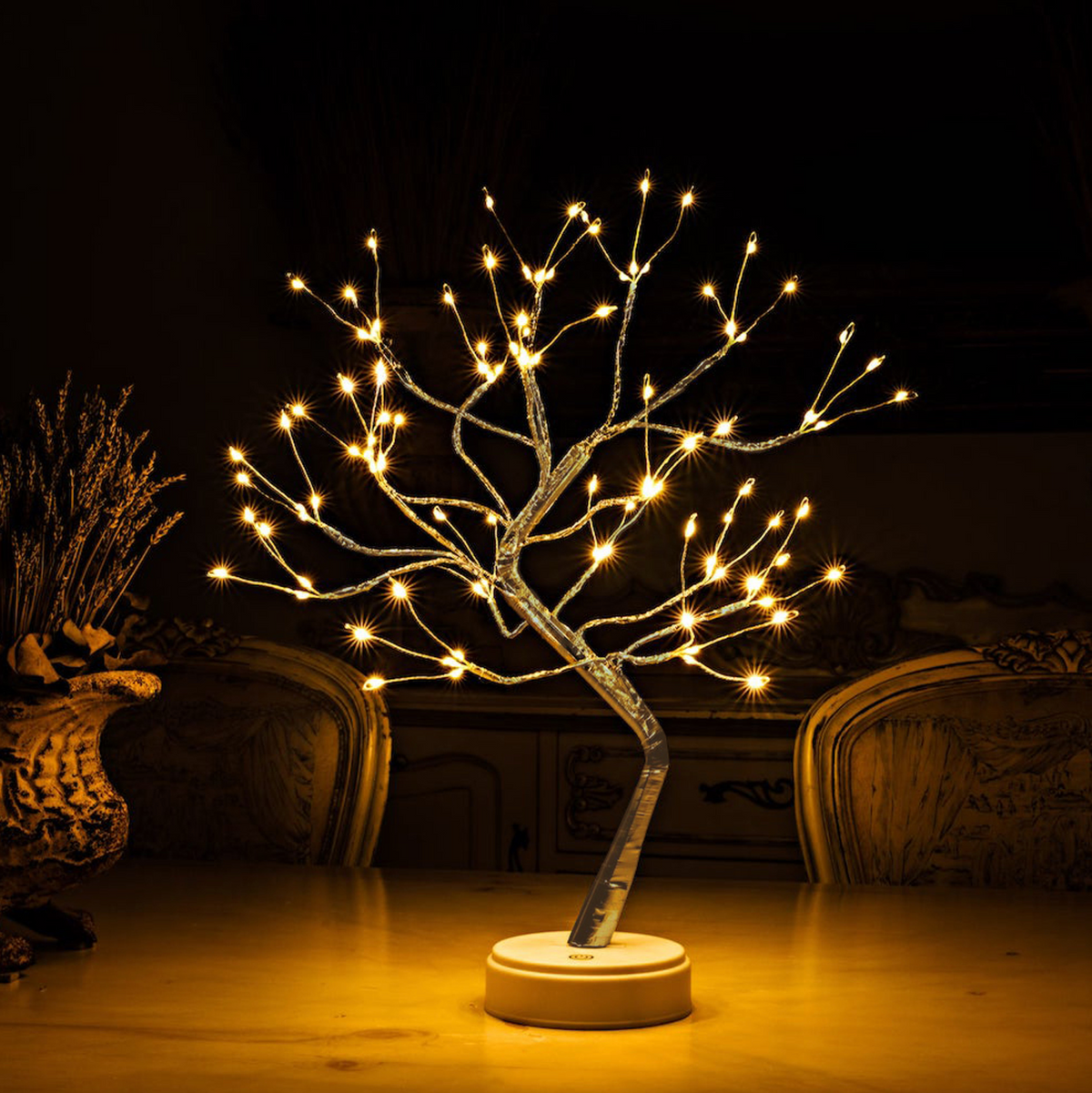 Rechargeable Cordless LED Tree Table Lamp 'GlowTree' – Dimmable Bedside & Mood Light