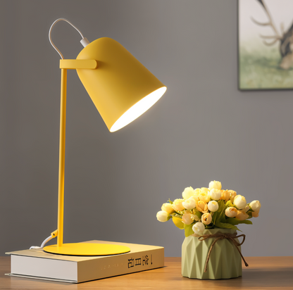 Nordic Desk Lamp 'Macaron Lamp', Adjustable Metal Table Lamp in Pastel Colours, Reading Lamp for Kids Room, Bedroom and Home Office