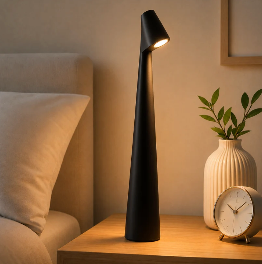 LumiNord cordless LED table lamp in black