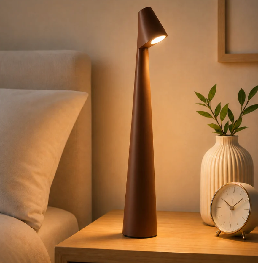 LumiNord cordless LED table lamp in brown