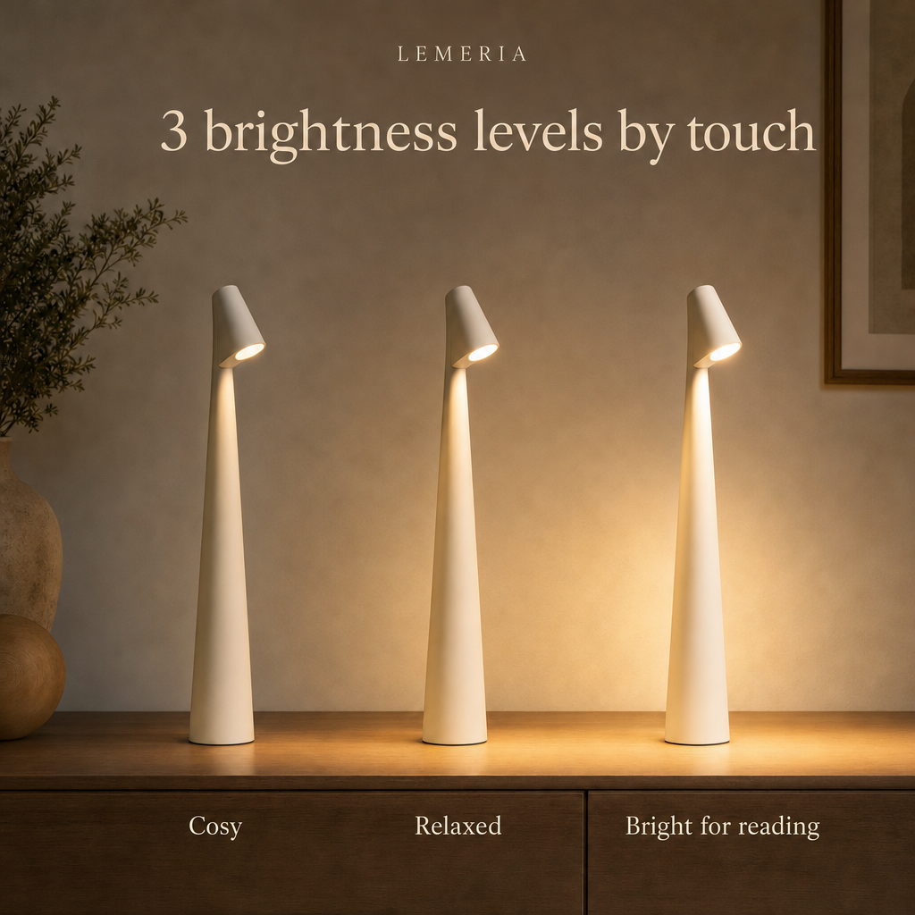 LumiNord 3 brightness levels by touch: cosy, relaxed and bright for reading