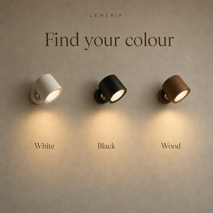 EasyLamp cordless wall light in white, black and wood