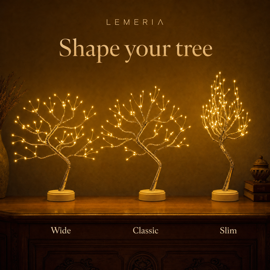 Shape your LED light tree: wide, classic or slim