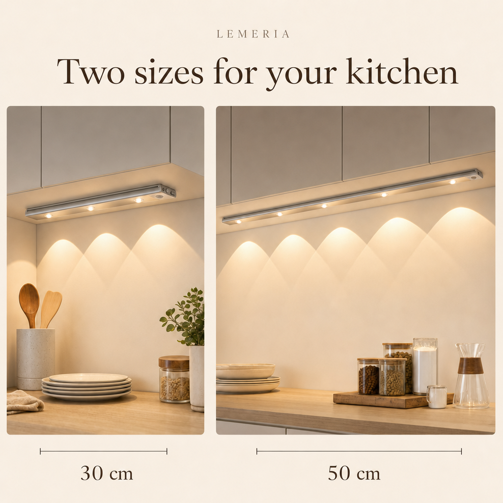 LED under cabinet kitchen light in two sizes, 30 cm and 50 cm