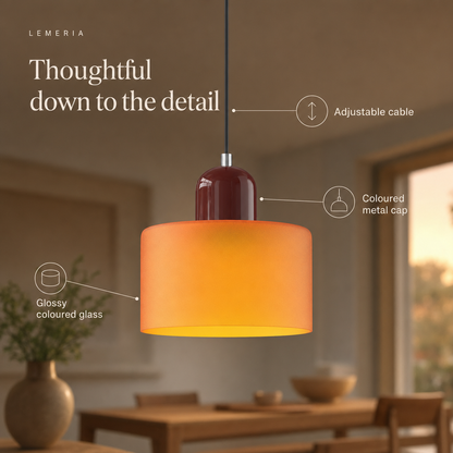Colora details, coloured glass drum, coloured cap, E27 socket