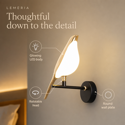 Avia details, glowing LED body, rotatable head, round wall plate