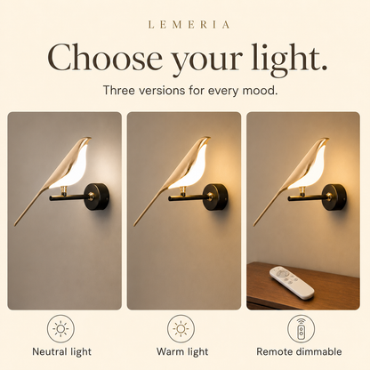 Avia wall light in neutral light, warm light or remote dimmable
