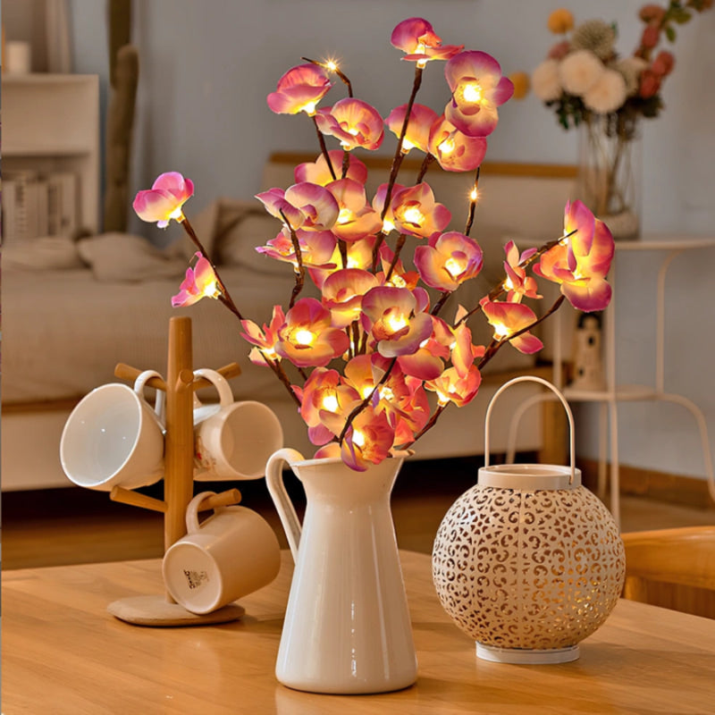 LED Lighted Branches 'NatureLight' - Battery Operated Willow, Olive, Rose & Orchid Light Branches - Bendable Decorative Twig Lights